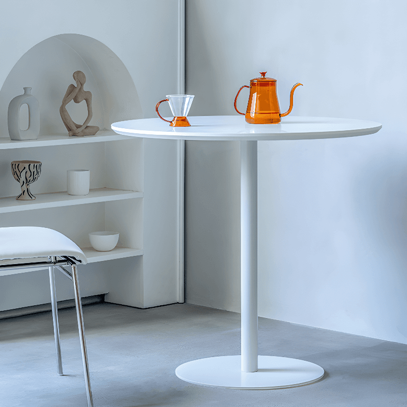 Circular-shaped/Square Standard Height Dining Table for 2 People with Fixed Table Top in a Minimalist Style thumbnail 4