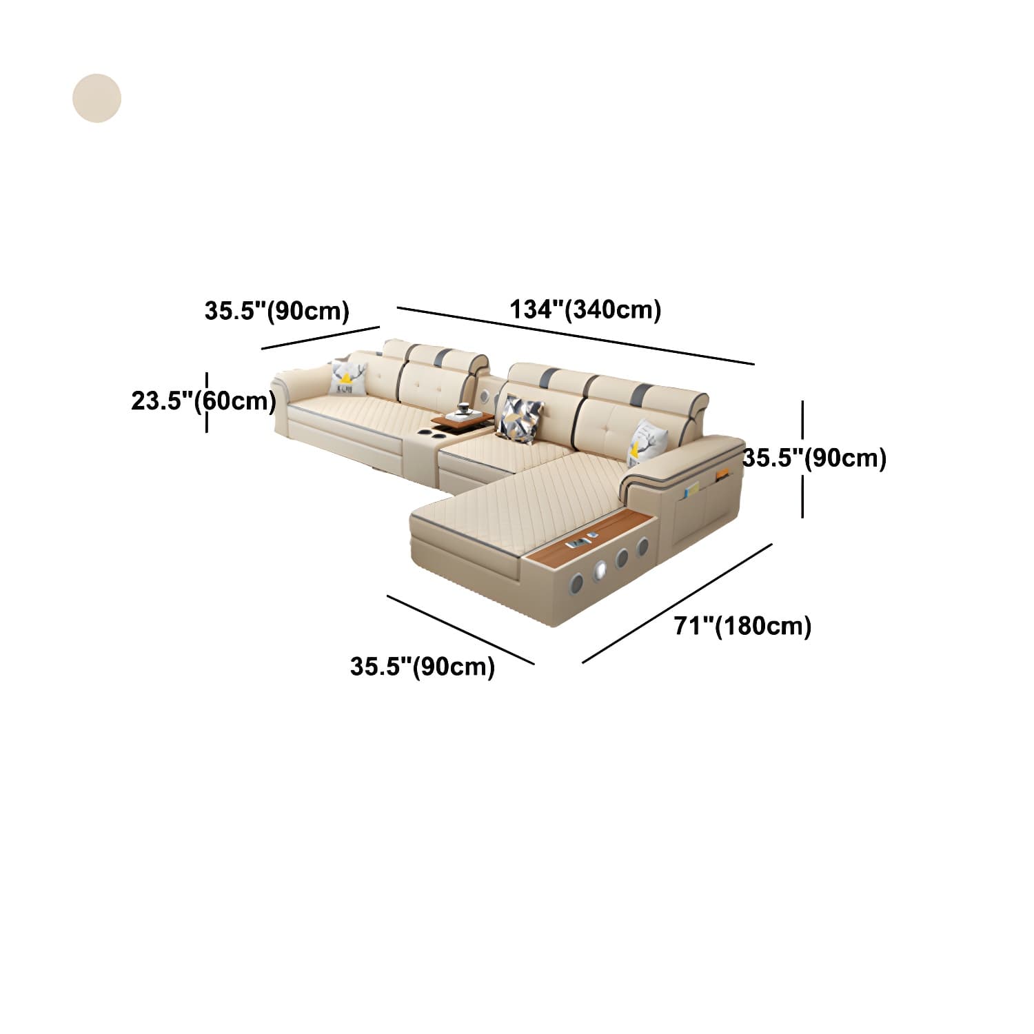 Modern Faux Leather Sofa Stain-Resistant Pillow Top Arm Furniture Sectionals thumbnail 16