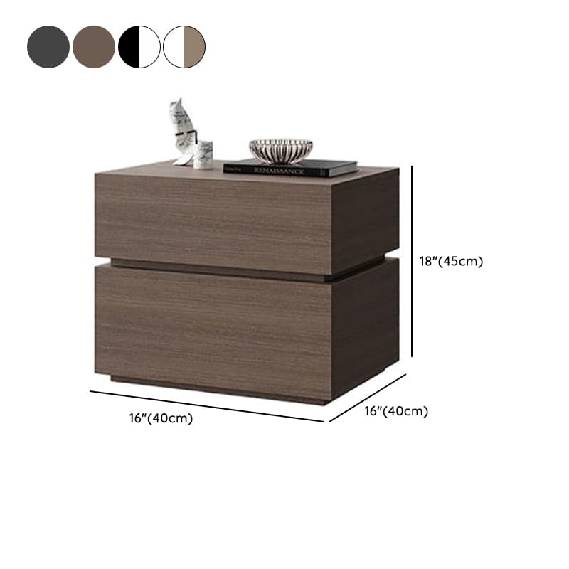 Organic Modern Nightstand With Drawer Organization Featuring 2 Drawers and Real Wood Countertop thumbnail 14