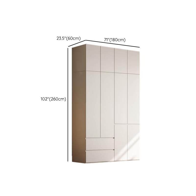 Chalk Modern Natural Wood Standalone Almirah with Soft Close Drawer, Interior Shelves, and Hanging Rod thumbnail 21