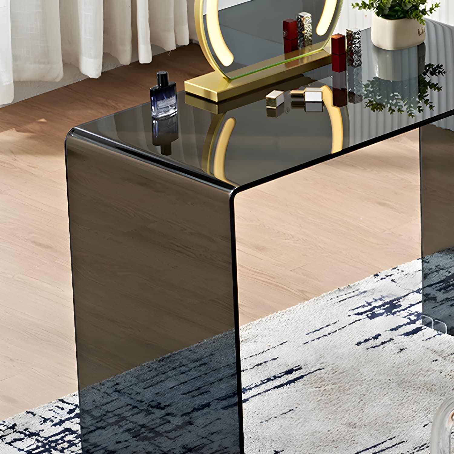 Contemporary Make-up Vanity Standing Glass Bedroom Makeup Vanity Set thumbnail 10
