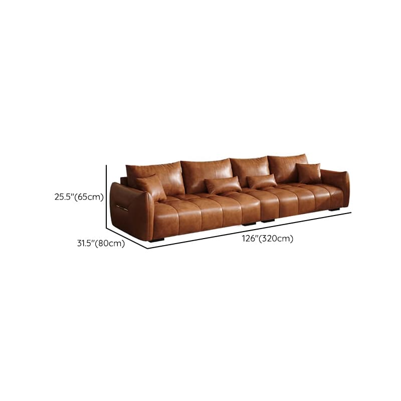 Contemporary Cocoa Standard Sofa Stain Resistant Solid Color with 2 Pillows for 5-seater/Seats 4/3-seater thumbnail 28