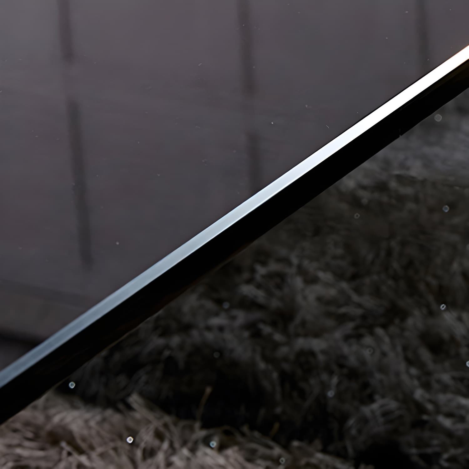 Sled Single Coffee Table Glass Modern Black/White Rectangular Cocktail Table thumbnail 8