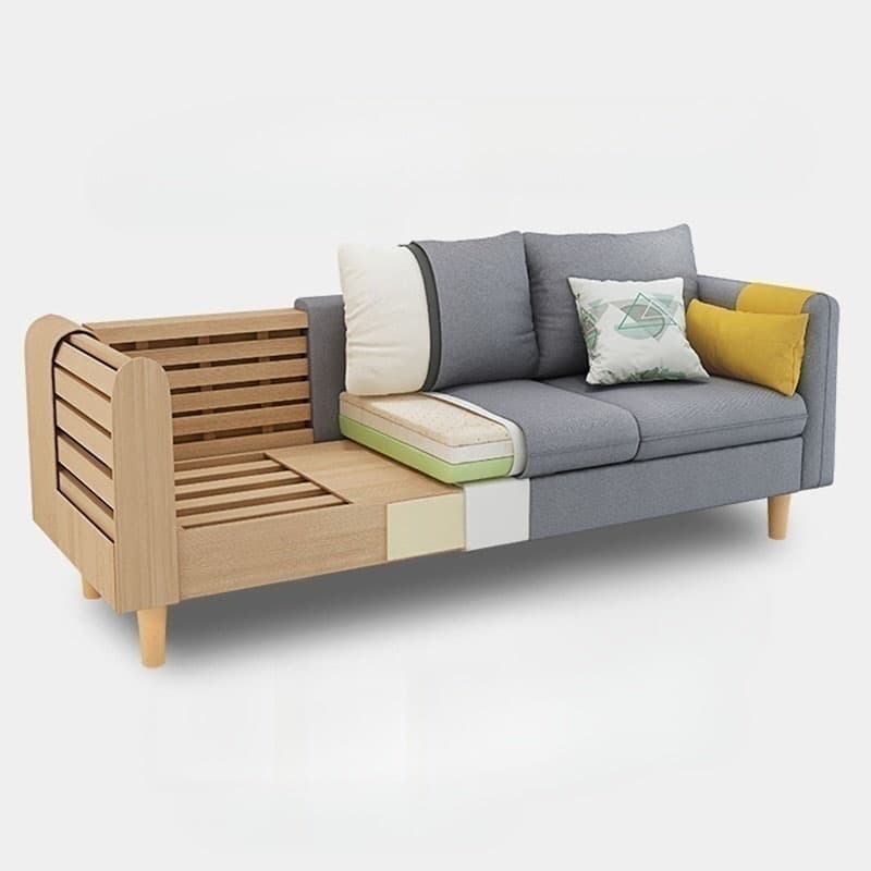 Modern Simple Style L-Shape Natural Wood Reversible Corner Sectional for Living Space thumbnail 20