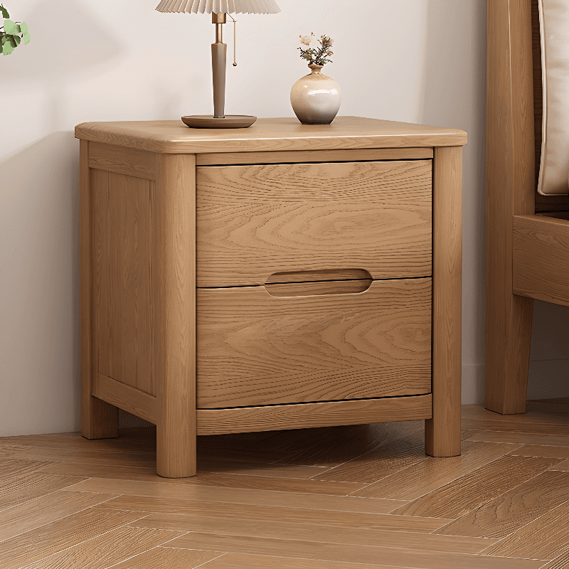 Contemporary Timber Nightstand With Drawer Storage with 2 Drawers/3 Drawers & Leg thumbnail 3