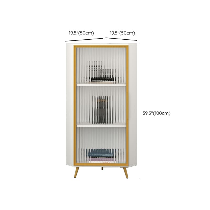 Golden Metal Corner Accent Cabinet with Glass Doors & Lighting Included thumbnail 18