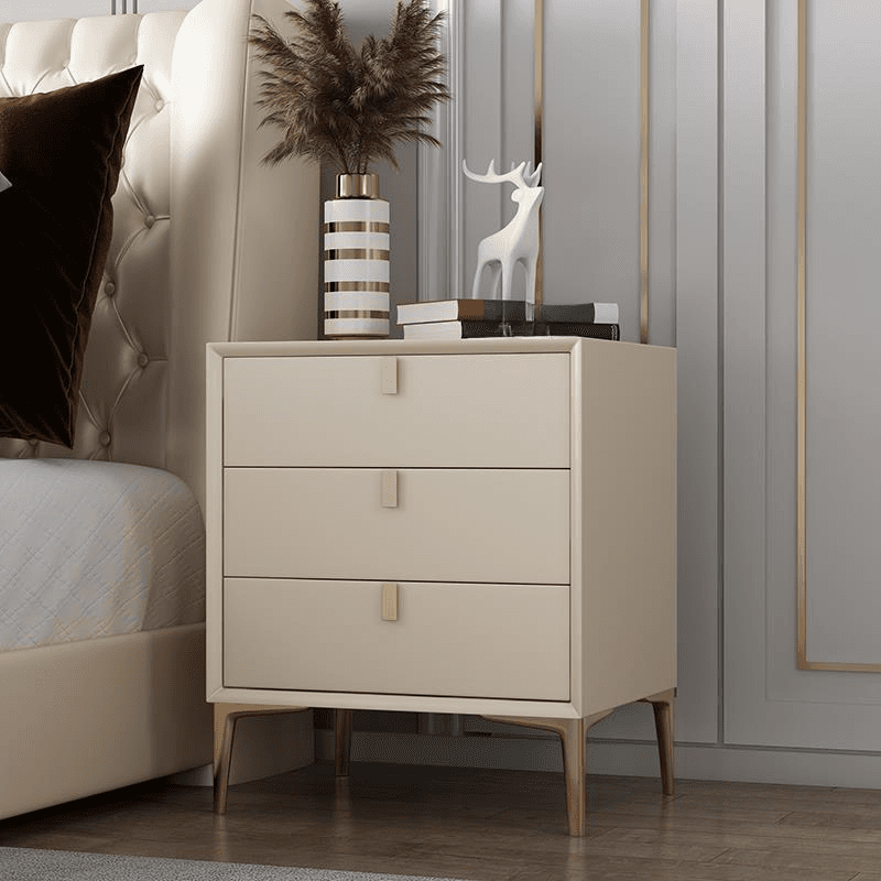 Modern Lumber Nightstand With Drawer Storage & Leg, 3 Drawers/2 Drawers thumbnail 1