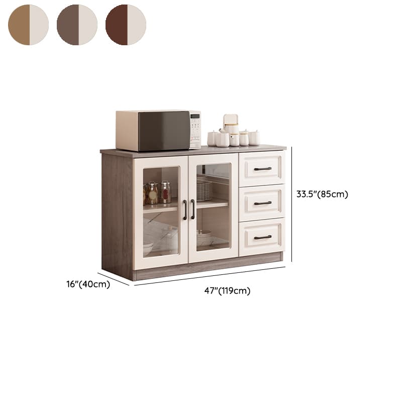 Modern Wood Buffet Cabinet with Glass Doors and Shelves - Full Assembly Needed thumbnail 15