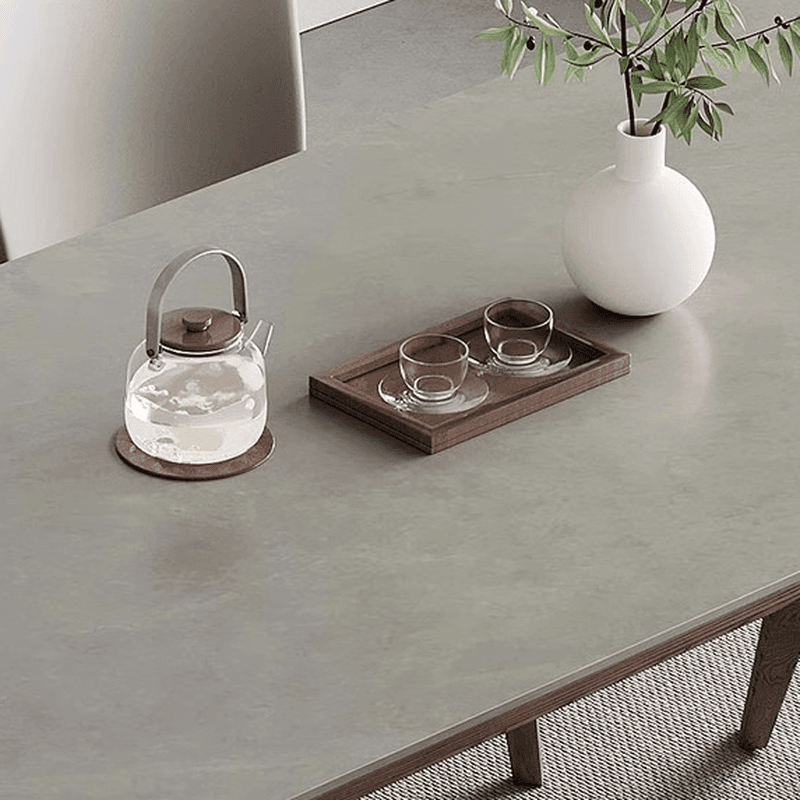 Slate Stone Dining Table Set for 6 People in Dove Grey thumbnail 5