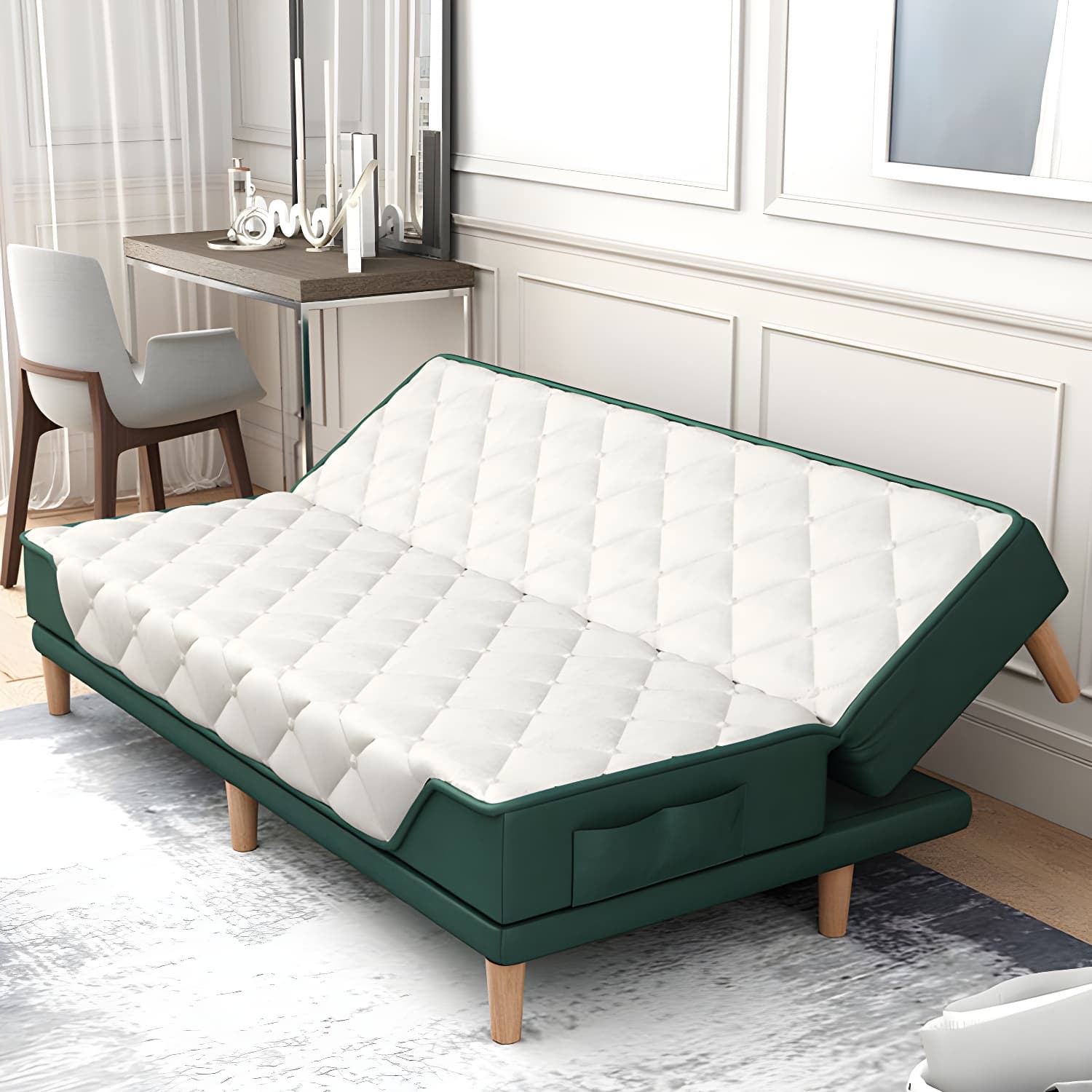 Contemporary Tight Back Convertible Sofa and Chaise with Pillow Top Arm thumbnail 18