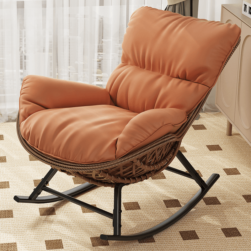 Trendy Upholstered Rocking Chair with Plush Cushioning thumbnail 5