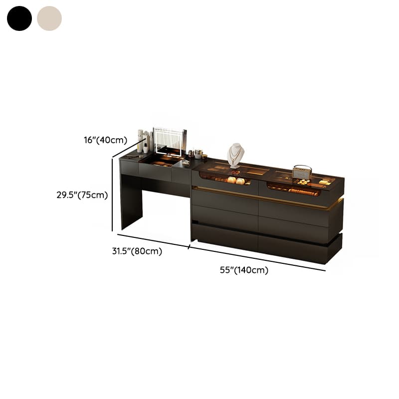 Lumber Vanity Set with Illumination Light, Scalable, Dividers, 2-in-1, Adjustable Touch and Brightness thumbnail 14