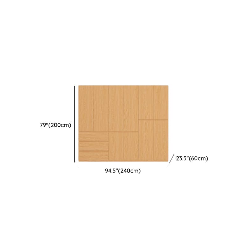 Casual Natural Finish Wood Wardrobe Closet with Soft Close Drawer, Door, Interior Shelves, and Hanging Rod thumbnail 11