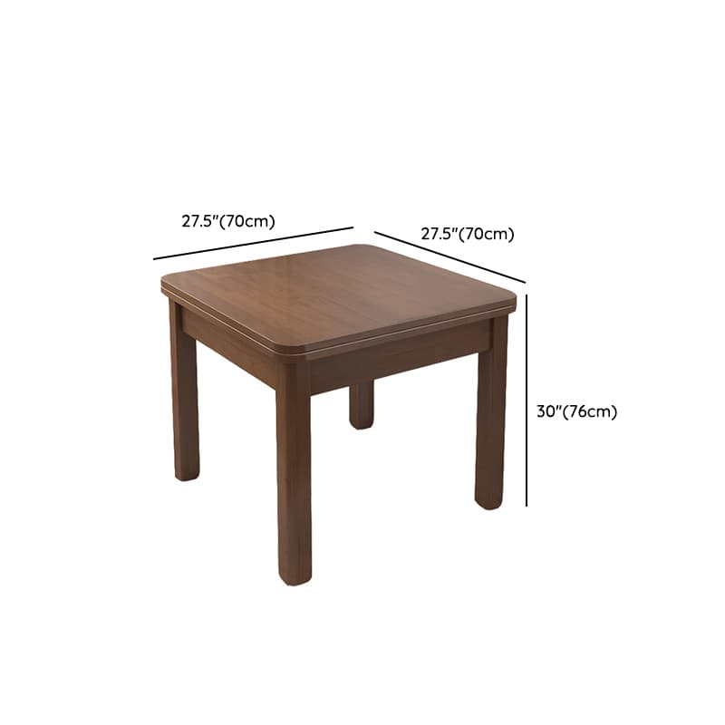 Square Fixed Dining Table Set with 4 Legs, a Wood Tabletop in Natural/Auburn/White, Back Chairs and Stool in a Simple Style thumbnail 11