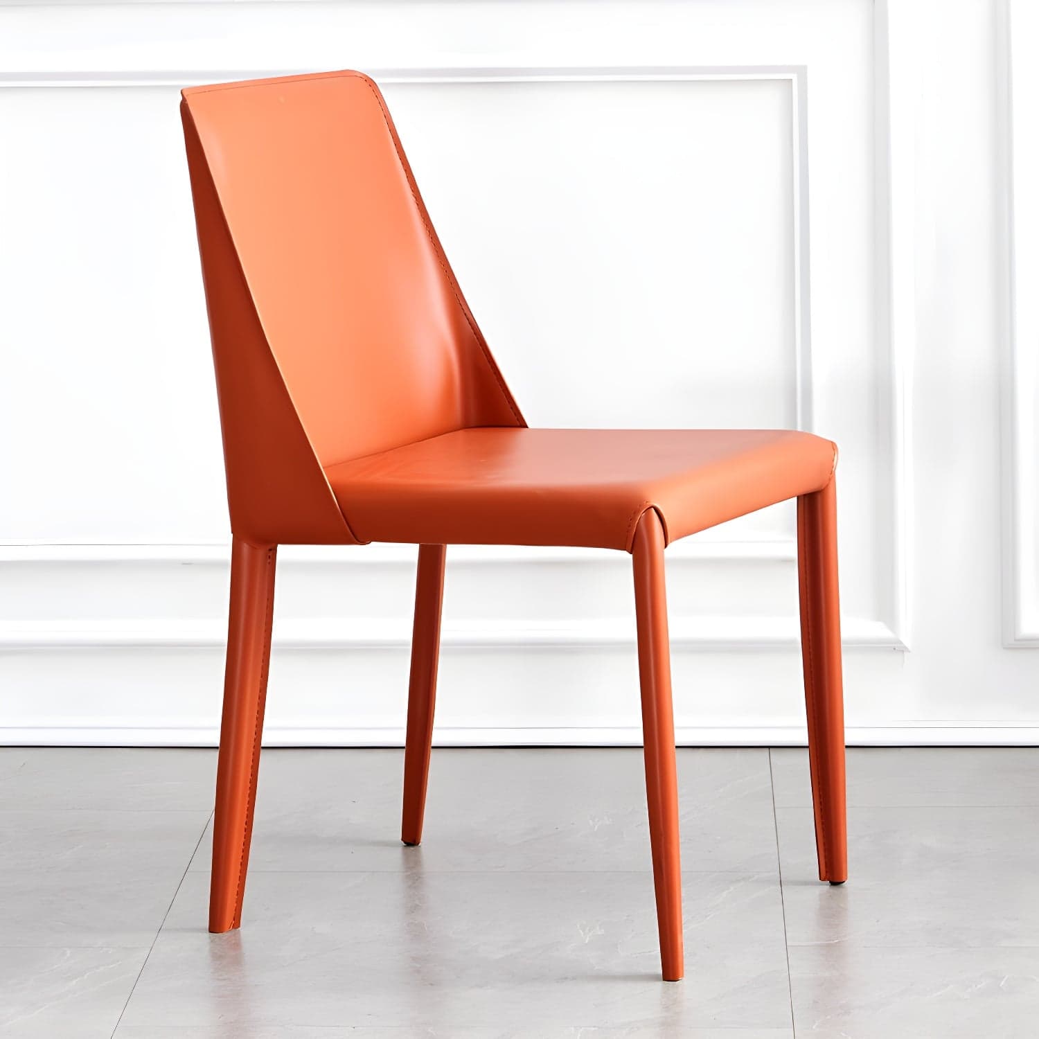 Modern Metal Dining Room Chairs Armless Leather Dining Chair for Restaurant thumbnail 6