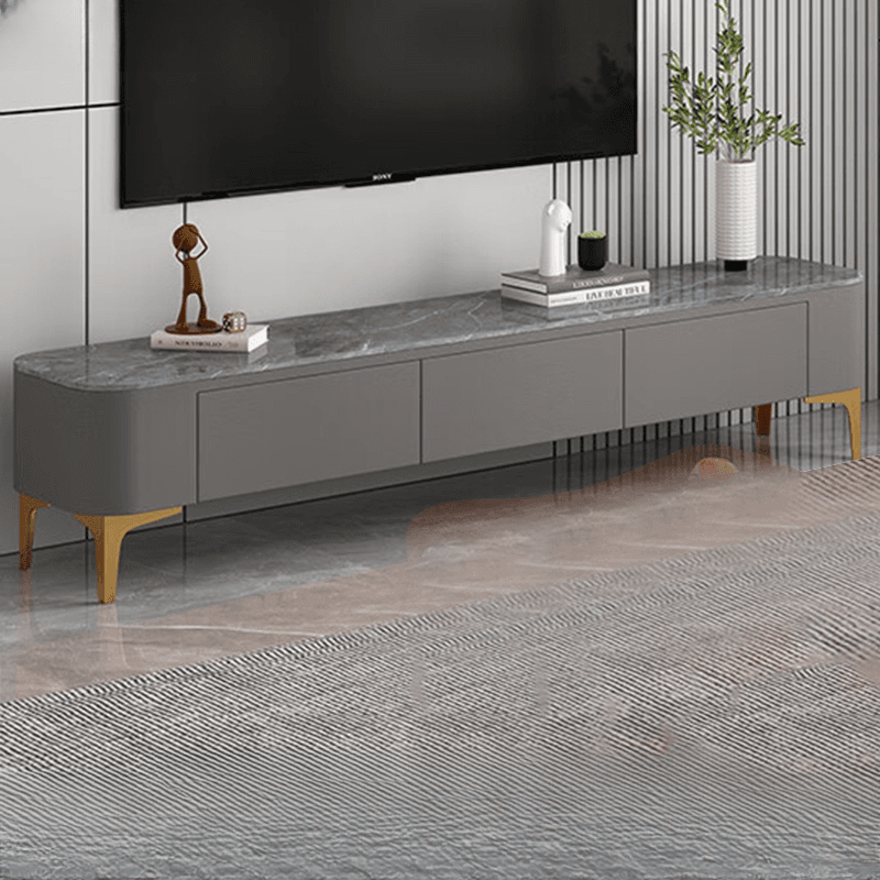 Modish Vitreous TV Stand with 3 Drawers for Sitting Room thumbnail 1