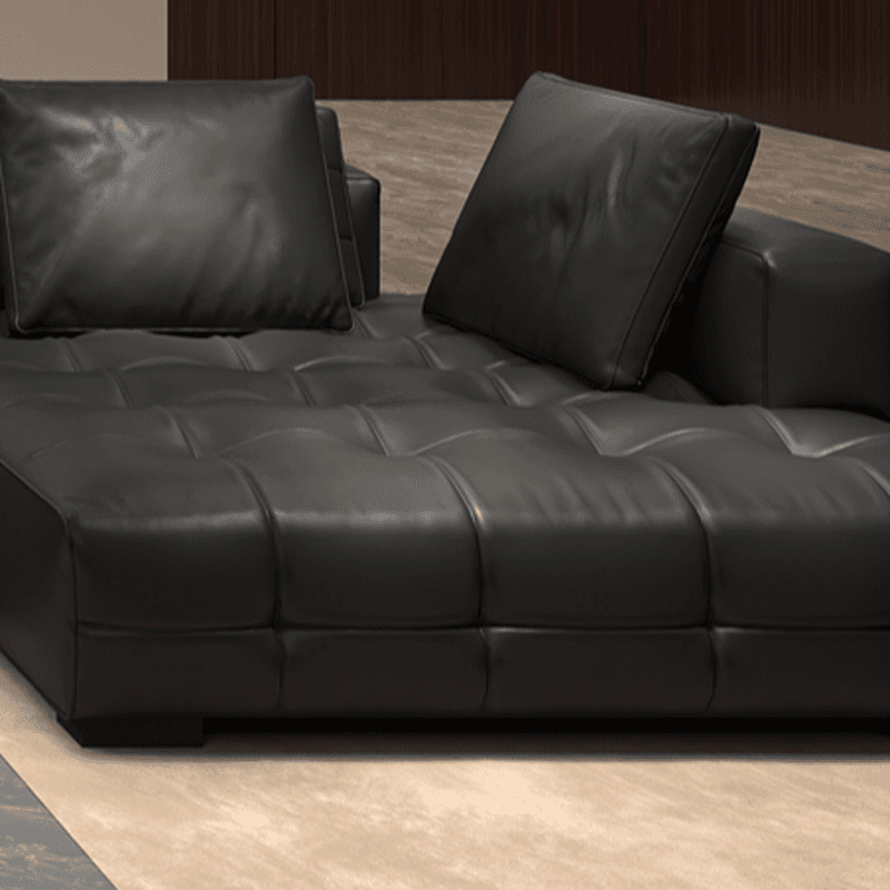 L-Shape Dark Upholstery Corner Sectional, Seats 5 with Button-tufted Design thumbnail 4