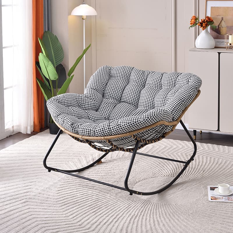 Modern Simple Style Alloy Rocking Chair Couch with Scratch-defiant Cushioned Upholstery thumbnail 3