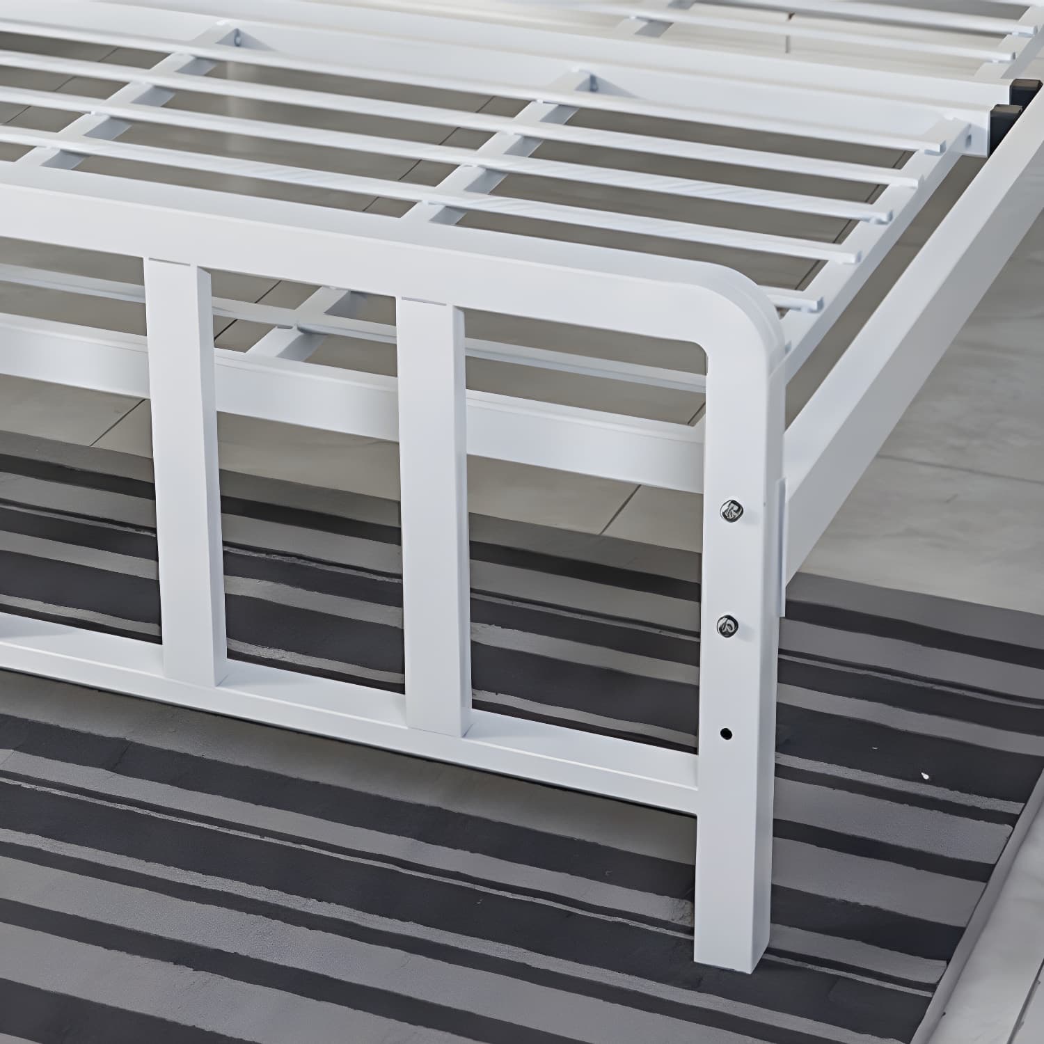 Slat Bed 36.61"H Adjustable Height with Open-Frame Upholstered Headboard thumbnail 9
