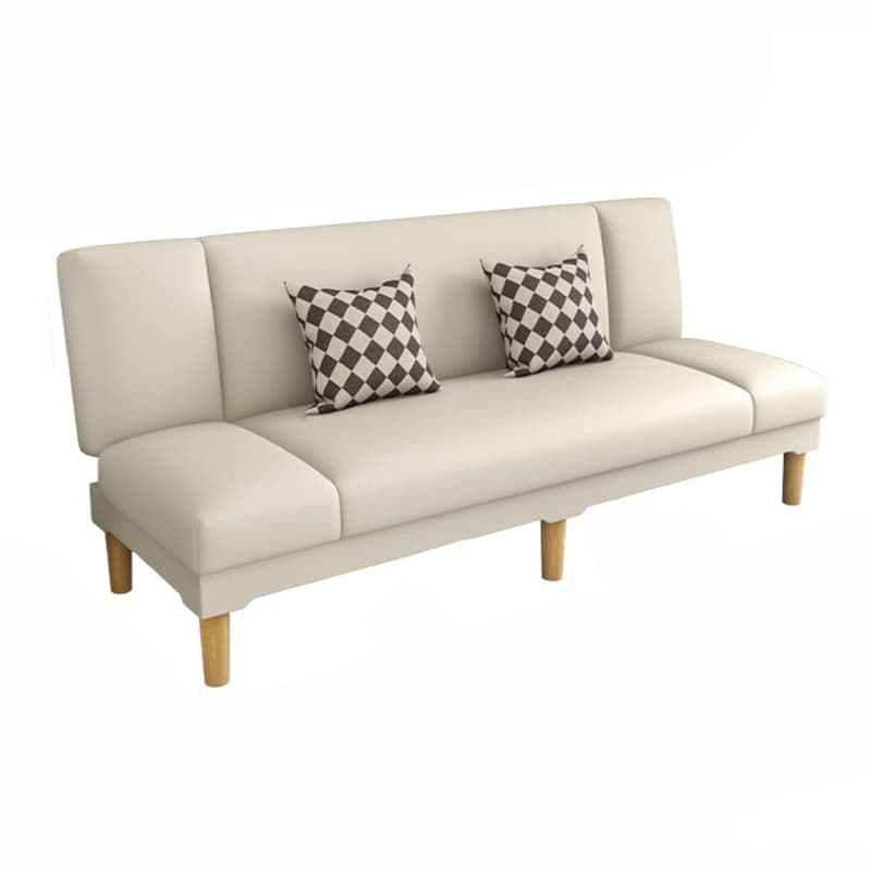 Scandinavian Armless Sleeper Sofa, Light Wood, Foam Filling, Includes Pillows thumbnail 21