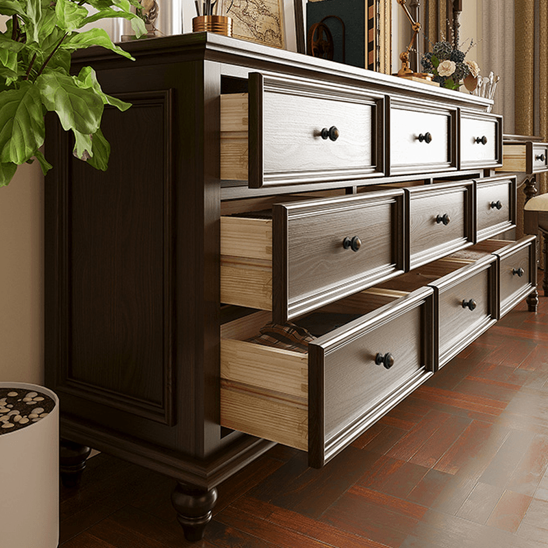 Classic Cocoa Lumber Horizontal/Vertical Console Dresser/Lingerie Chest/Bachelor Chest with 9 Drawers/7 Drawers/6 Drawers thumbnail 2