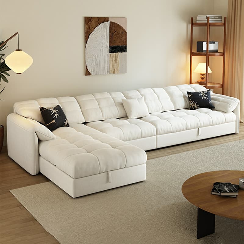 L-Shape/Straight Expandable Tufted Left Hand Facing/Horizontal Sofa Recliner/Sofa Couch with Concealed Support & Hidden Storage thumbnail 1