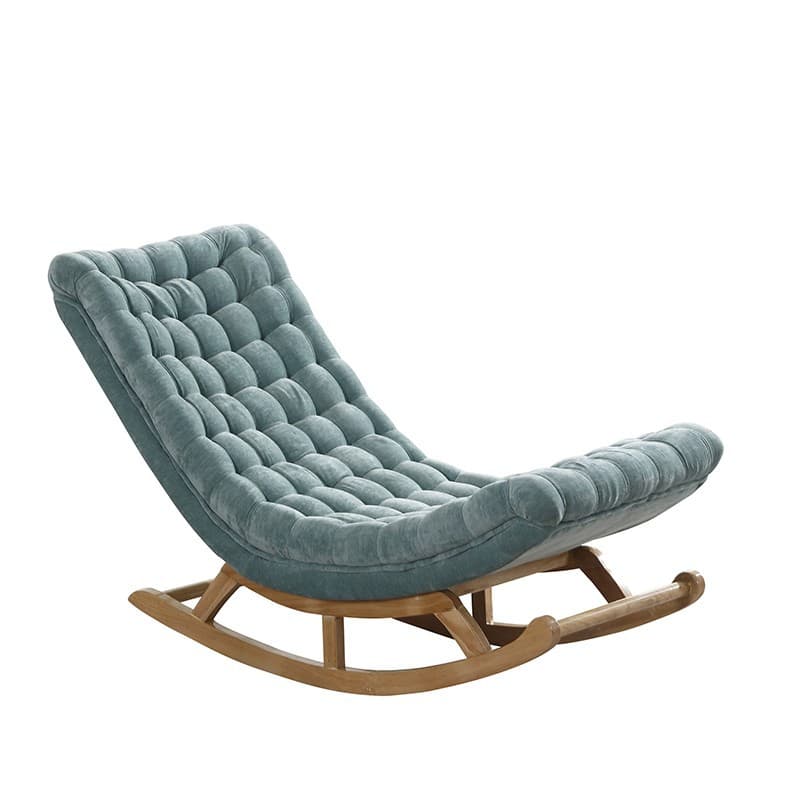 Stationary Ergonomic Rocking Chair with Rear & Ottoman, Green/Yellow/Coffee thumbnail 12