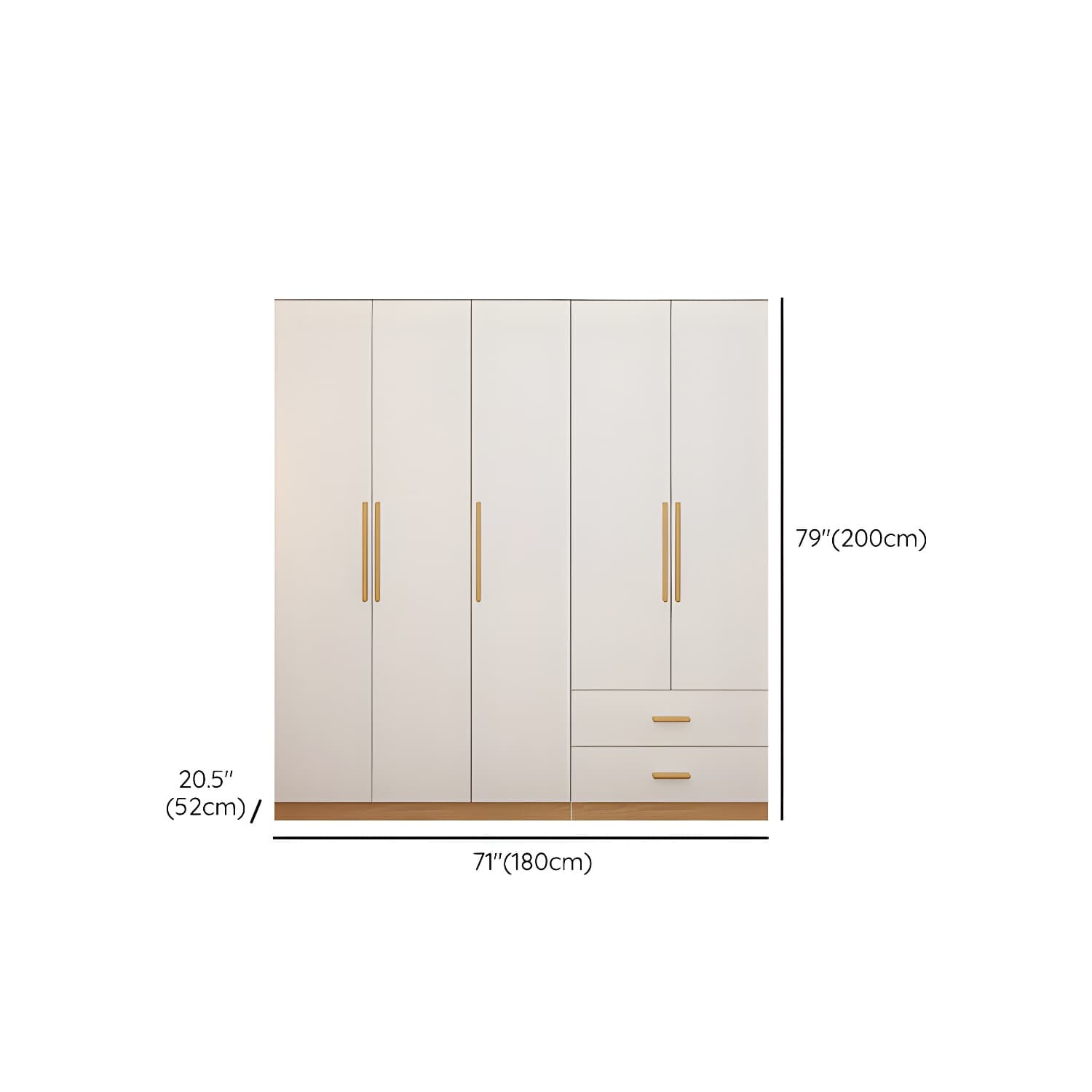 Contemporary Style Wardrobe Wooden Bedroom Closet with Hinged Door thumbnail 19