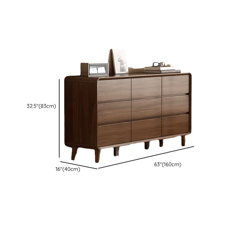 Cocoa Casual Rubberwood Console Dresser/Semainier for Sleeping Quarters with 6/9/5 Drawers in Horizontal/Vertical Orientation thumbnail 14