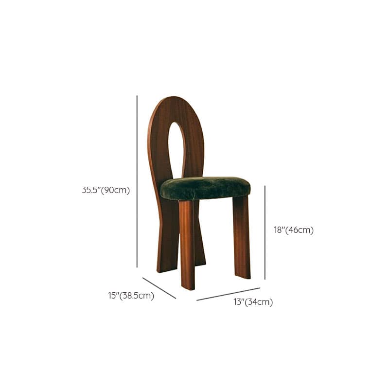 Modern Upholstered Armless Kitchen & Dining Chair, Open Back, Wood Ash, 1 Piece thumbnail 27