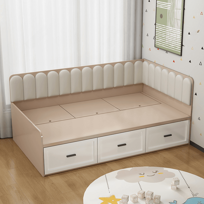 Cream Solid Color Storage Included with 3 Storage Boxes for Bedroom thumbnail 1