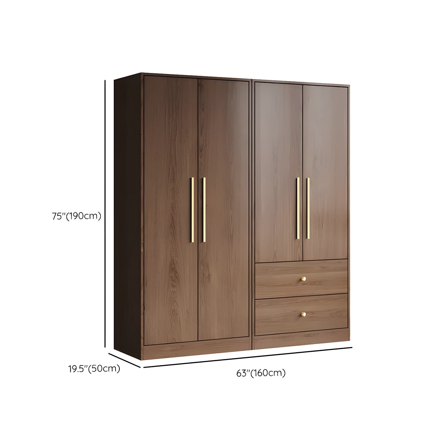 Wood Grain Design Armoires & Wardrobes with Soft Close Door and Storage Space thumbnail 19