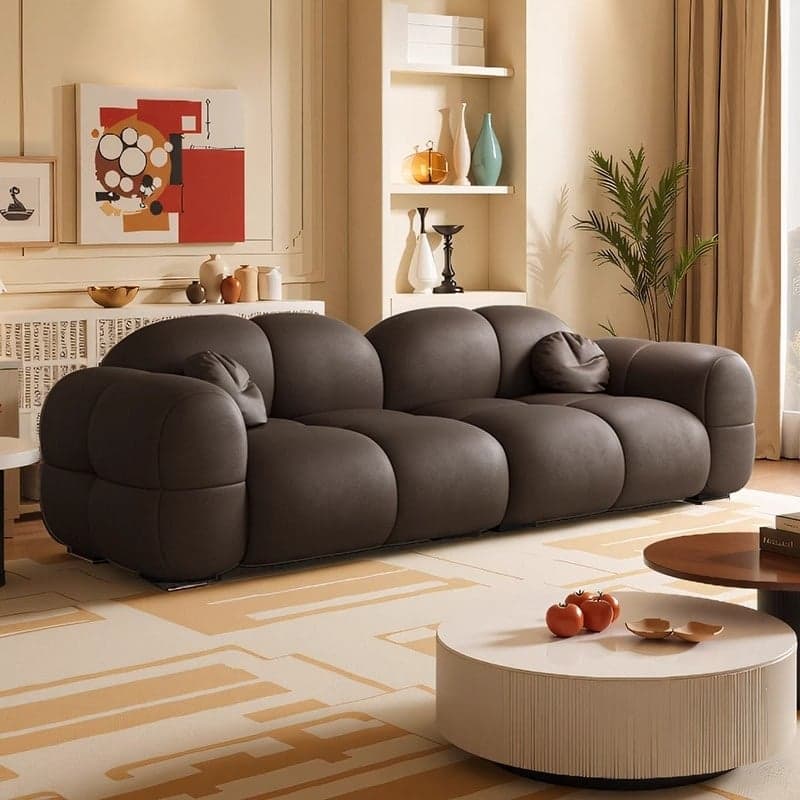 Trendy Solid Color Stain Resistant Loveseat in Black/Dark Gray/Taupe for 2 People with 2 Pillows thumbnail 2