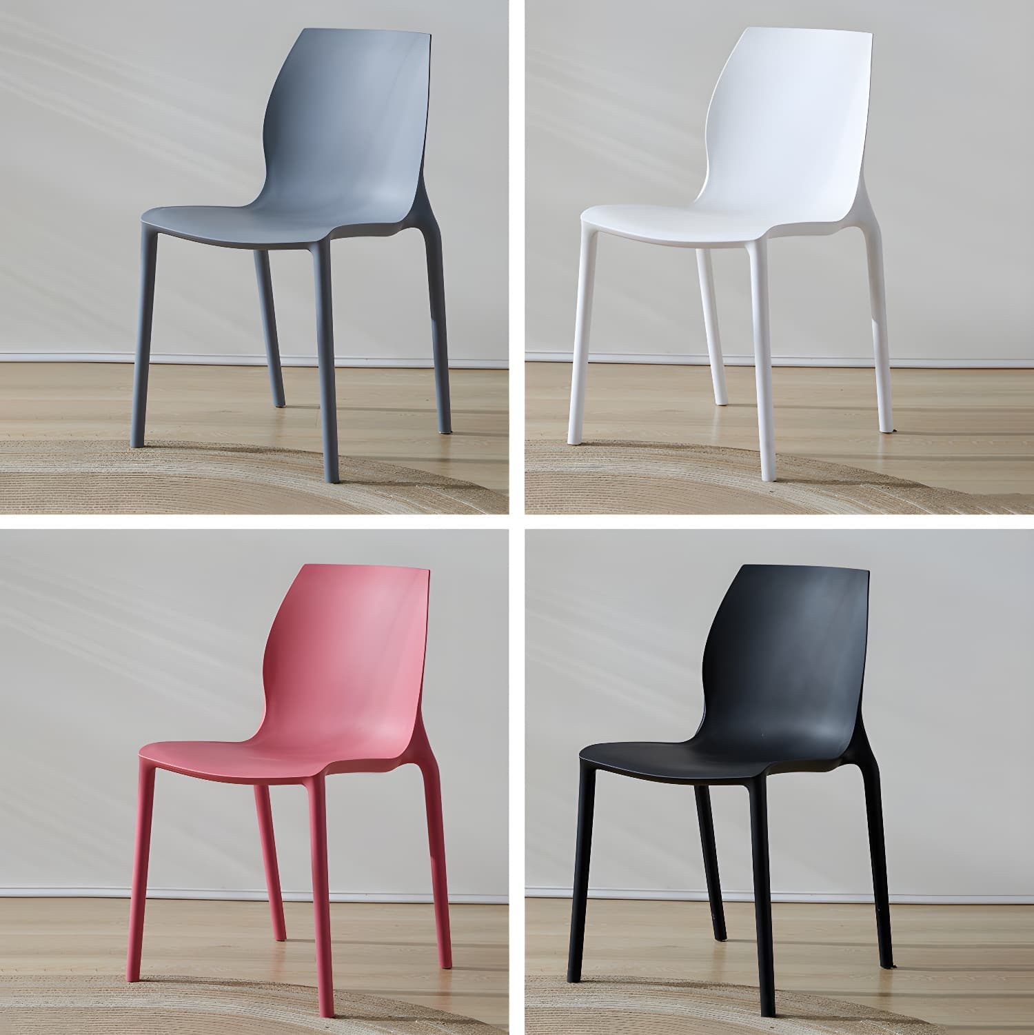 Contemporary Plastic Dining Room Chair Multicolor Stackable Side Chair thumbnail 20