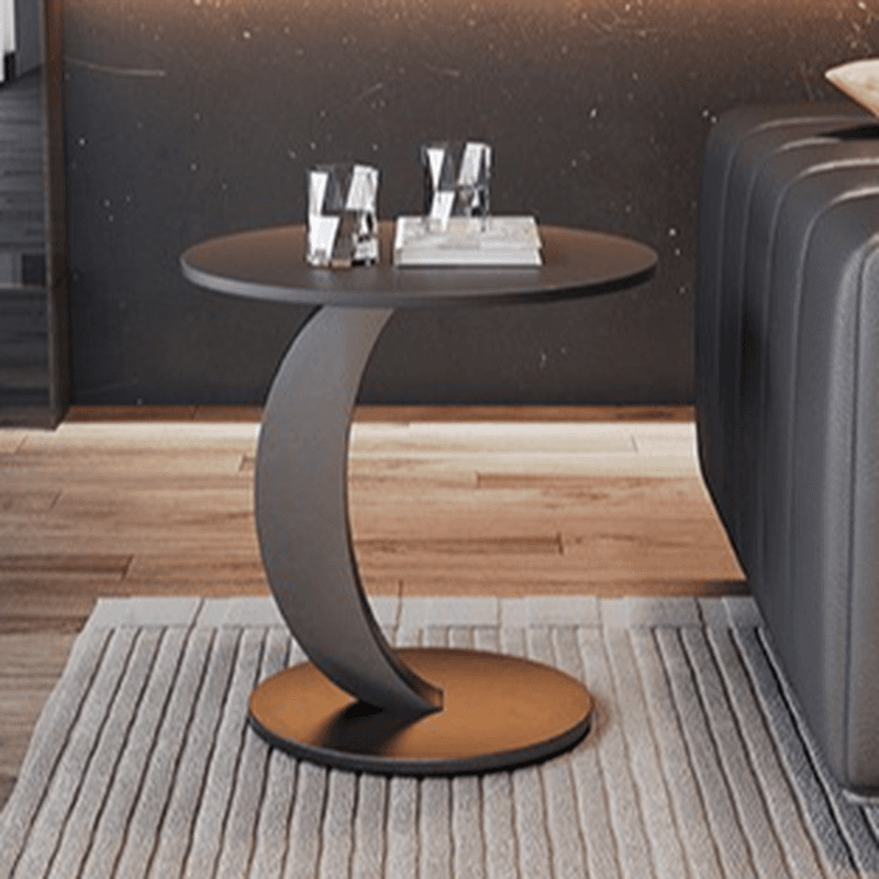 Minimalist Elliptical Rock Nesting Accent Table with Abstract Base thumbnail 5