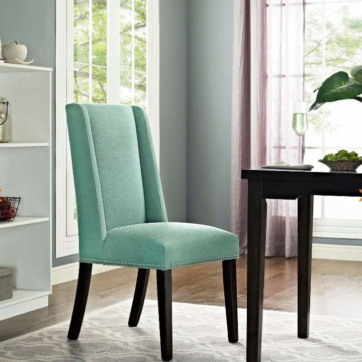 Flannel/Linen/PU Upholstered Stable Framed Armless Chair with Parsons Back and Nailhead Trim for Dinette in a Trendy Style thumbnail 9