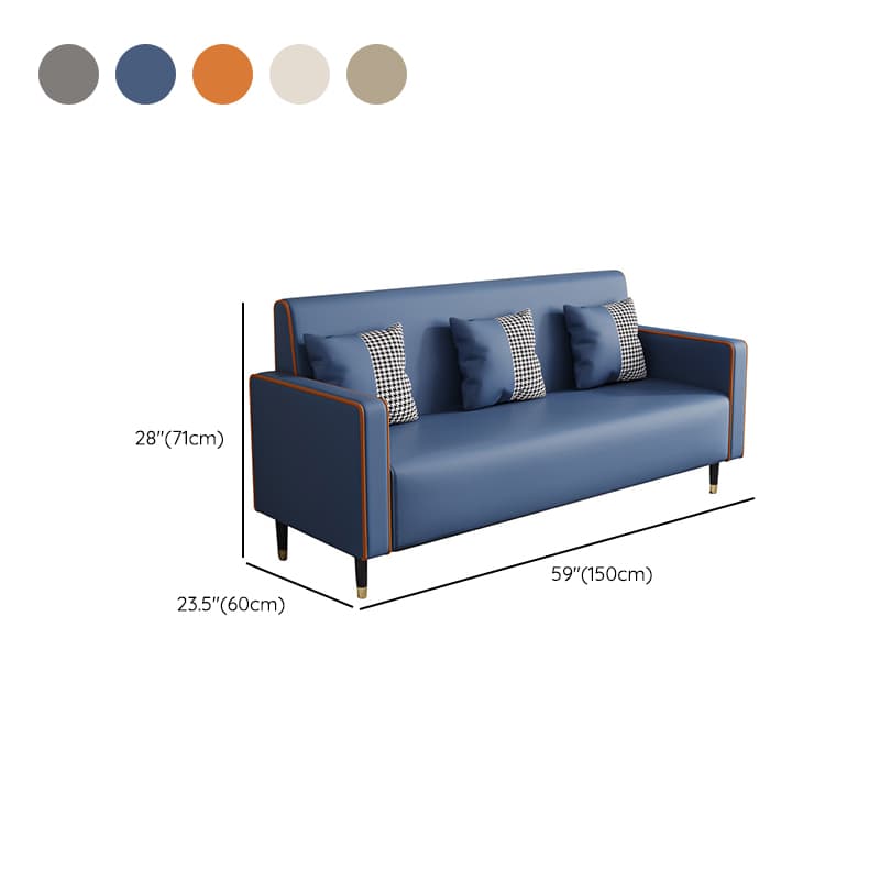 Casual Solid Color Water Resistant Sofa Couch in Grey/Cream/Citrus Color for 3 Person with Square Arm and 3 Pillows thumbnail 23