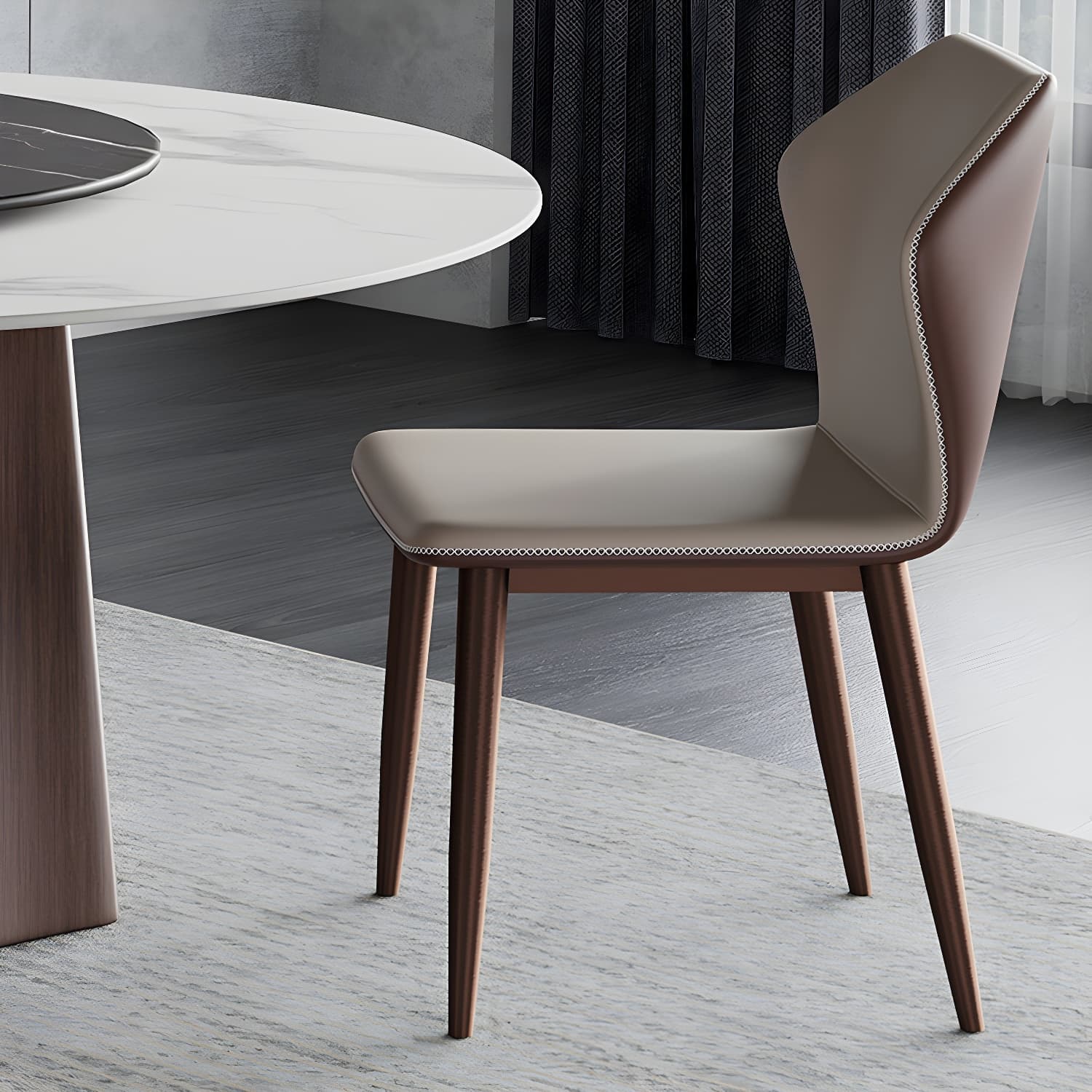Modern Dining Table Set 1/3/4/7 Pieces with Metal Base Kitchen Furniture Set thumbnail 8