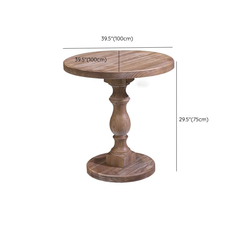 Standard Height 2 Seater Traditional Natural Pedestal Wood Kitchen Table thumbnail 13