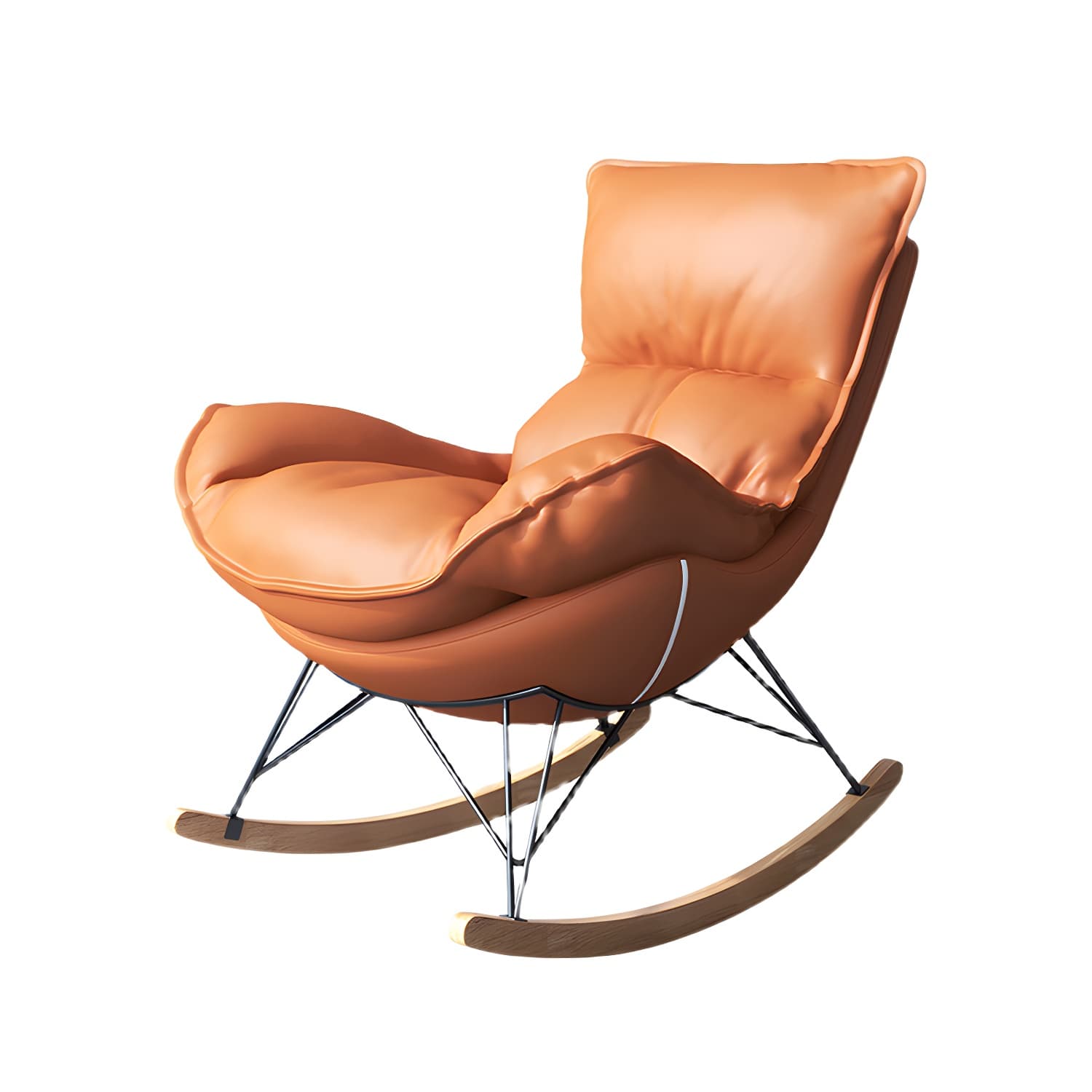 Contemporary Rocker Chair Antique Finish Rocking Chair with Ottoman thumbnail 18