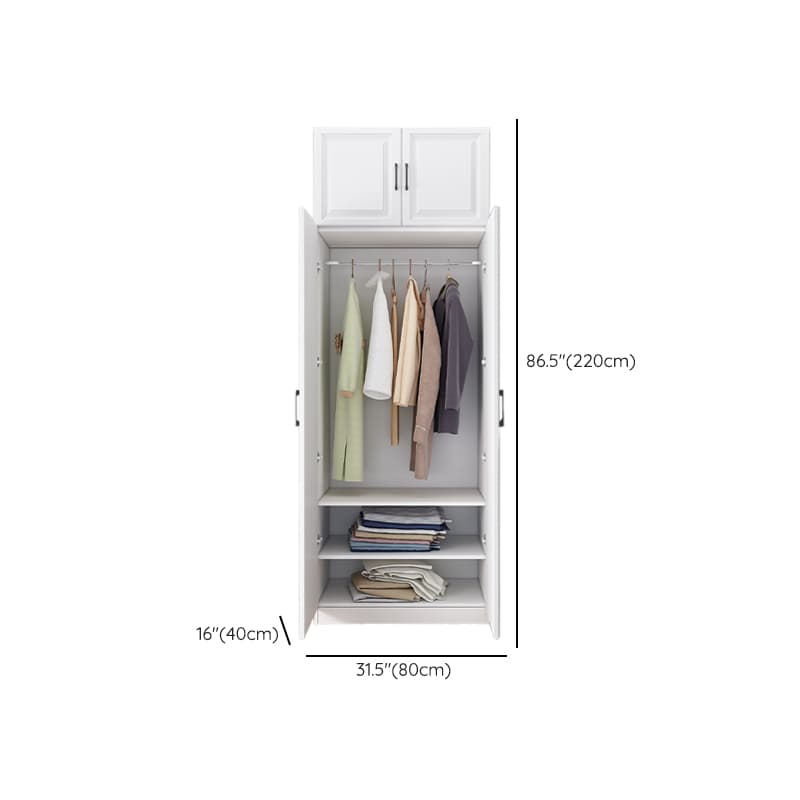 White Modish Timber Wardrobe with Soft Close Door, Interior Shelves, and Hanging Rod thumbnail 12