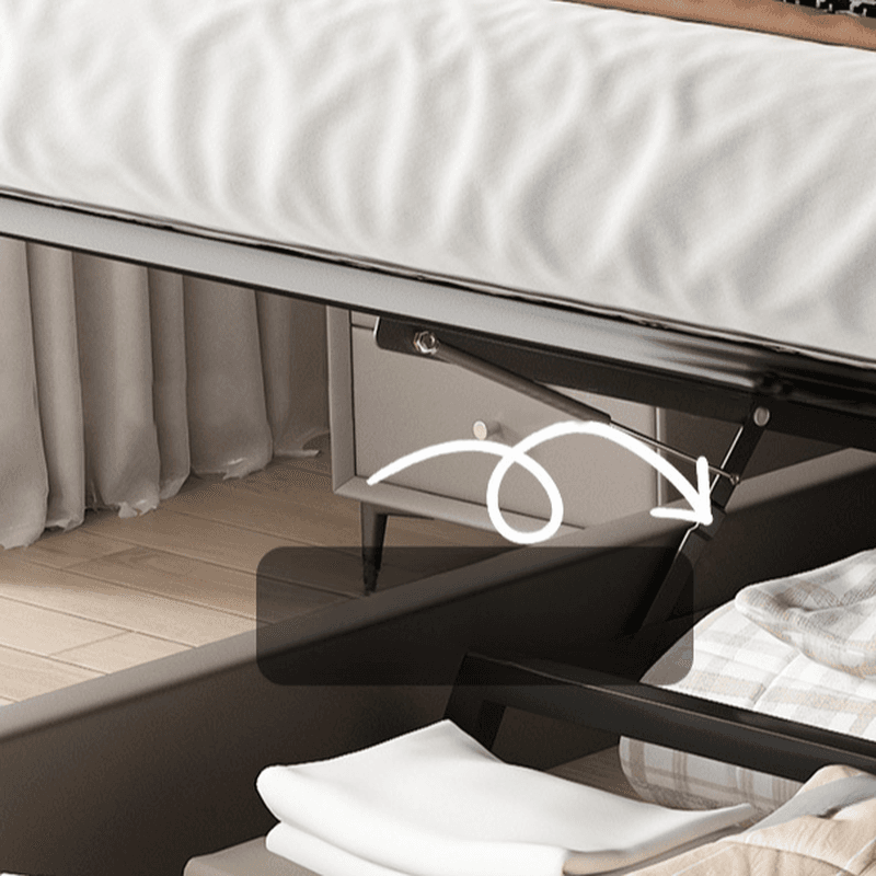 Grey Solid Color Platform Bed with Timber Frame for Living Room thumbnail 9
