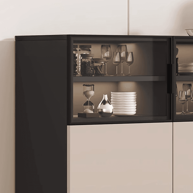 Modern Sideboard with Cupboard in Narrow/Standard/Wide Sizes, Larder Storage, Manufactured Wood Countertop, Glazed Door, and Alterable Shelf thumbnail 7