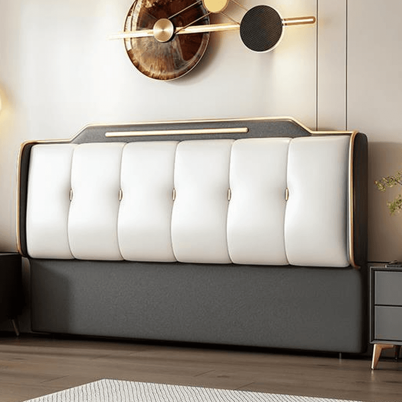 Art Deco Style Panel Headboard in Pine Wood with No Distressing, Rectangle Shape for Queen/Full/Twin XL Bed, Featuring Sponge Upholstery and Standard Height thumbnail 5