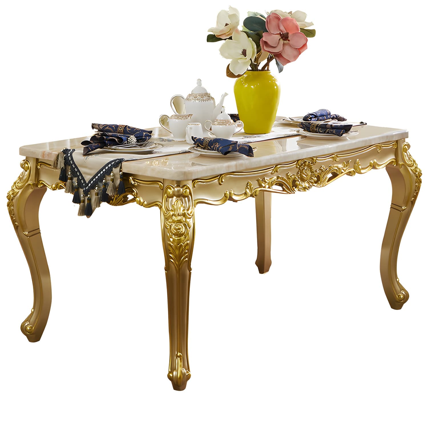 Victoria Rectangle Table Set 1/2/5/7 Pieces Dining Set for Home Use thumbnail 5