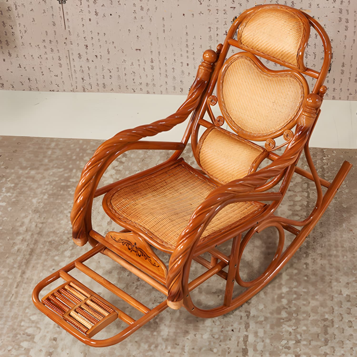 Mid Century Modern Recliner Chair Rattan/Wicker Recliner Chair for Living Room thumbnail 13