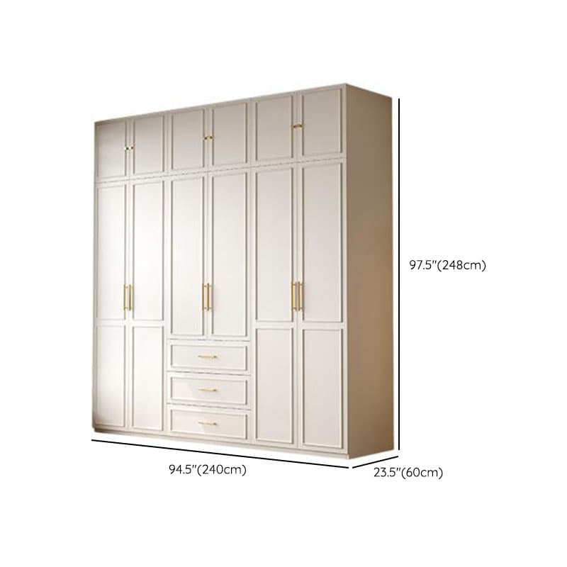 Modern Manufactured Wood Standalone Almirah with Soft Close Drawer, Soft Close Door, Interior Shelves, and Hanging Rod thumbnail 17