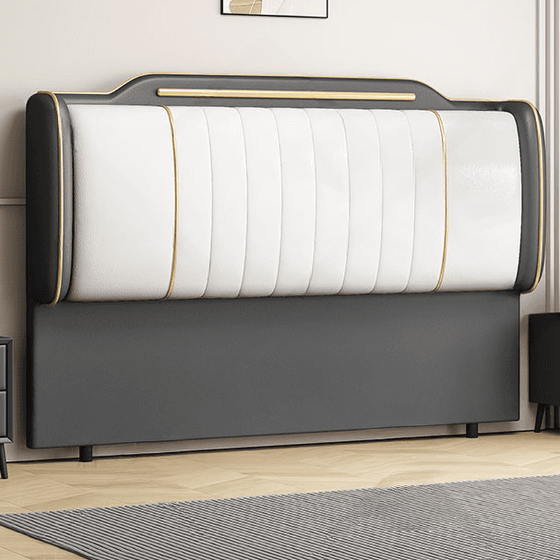 Simplistic Style Wingback Headboard with Camelback Shape in Pine Wood, No Distressing, Available in King/Queen/Full Sizes, Featuring Sponge Upholstery and Standard Height thumbnail 9
