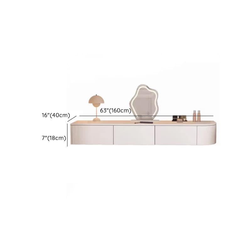 Push-Pull Floating Makeup Vanity with Storage and a Composite Wood Tabletop for Sleeping Quarters in a Trendy Style thumbnail 11