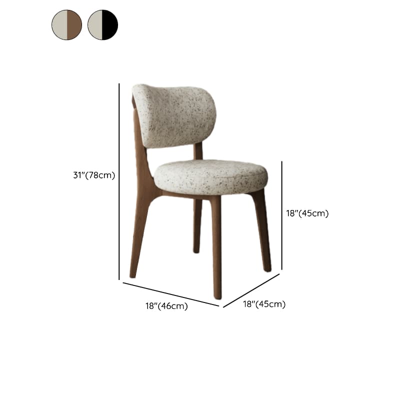 Modish Dining Room Side Chair with Padded Upholstery, Timber Legs, and Low Back thumbnail 10